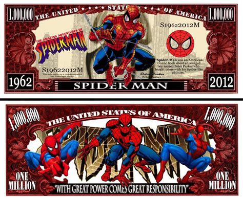 Spiderman Million Dollar Bill Play Funny Money Novelty Note + FREE SLEEVE | eBay