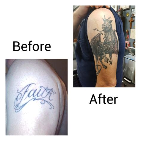 Tattoo Coverup- The New Jersey Devil. (Reposted for a before picture). Done by Travis Lane at ...