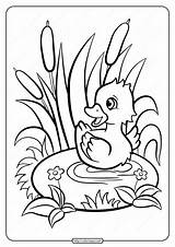 Printable Baby Duckling Pdf Coloring Page sketch template