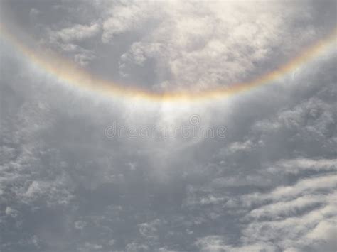 Beautiful Upside-down Rainbow or Circumzenithal Arc on Blue Sky with ...