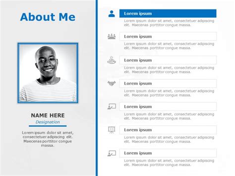 About Me Slide | About Me Templates | SlideUpLift | About me template, Presentation slides ...