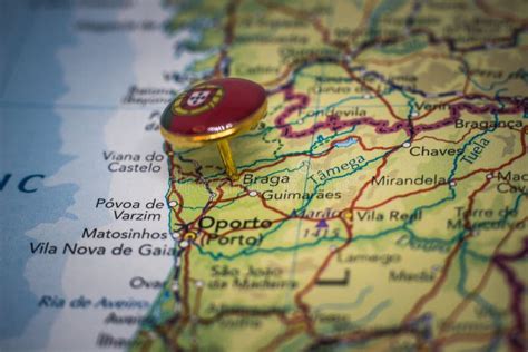 Braga Pinned on a Map with Flag of Portugal Stock Photo - Image of ...