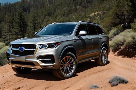 Premium AI Image | Luxury SUV conquering rugged terrain in a picturesque wilderness setting with ...