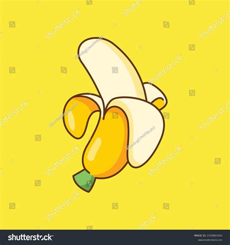 Banana Peeled Vector Cartoon Illustration Drawing Stock Vector (Royalty ...