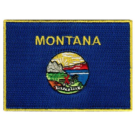 MONTANA STATE Flag PATCH Iron-on Embroidered Applique Top - Etsy