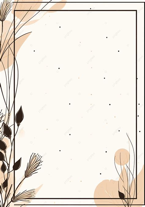 Brown And Black Aesthetic Simple Line Floral Page Border Background ...