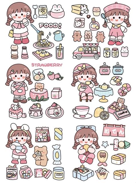 Pin by 🍀Shu - 小舒🍀 on Sticker | Cute laptop stickers, Cute easy drawings, Korean stickers