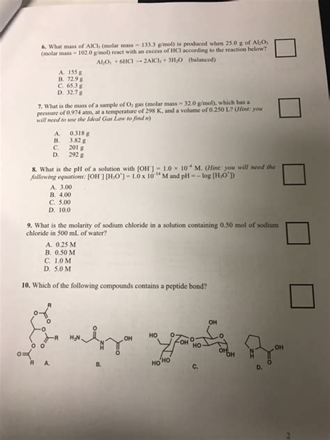 Solved What mass of AlCI_3 (molar mass = 133.3 g mol) is | Chegg.com