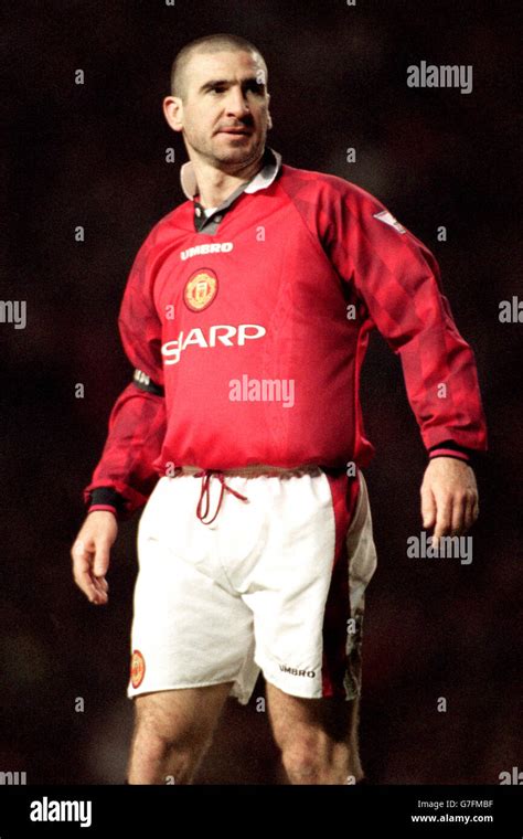 Eric Cantona celebrates scoring Manchester United's fifth goal Stock ...