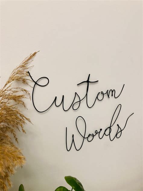 Custom Words Wire Art Wall Sign Personalized Wire Art - Etsy