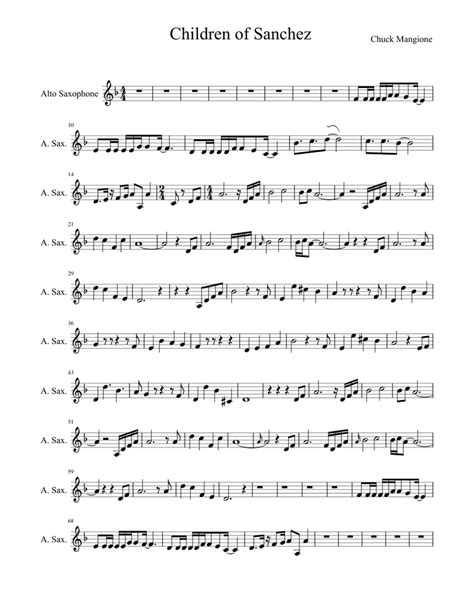 Children of Sanchez Sheet music for Saxophone alto (Solo) | Musescore.com