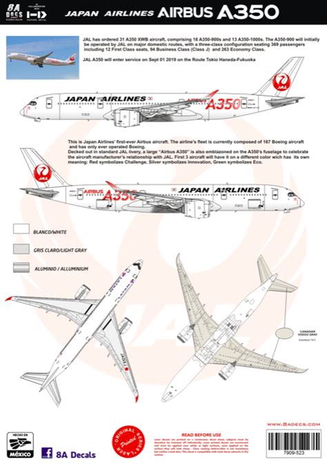 JAPAN AIRLINES AIRBUS A350 8aDecs -7909-523-144