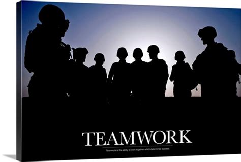 Military Poster: Teamwork is the ability to work together which determines success Wall Art ...