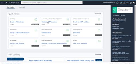 First code and cli free steps with Oracle Database 21c in Oracle Cloud ...