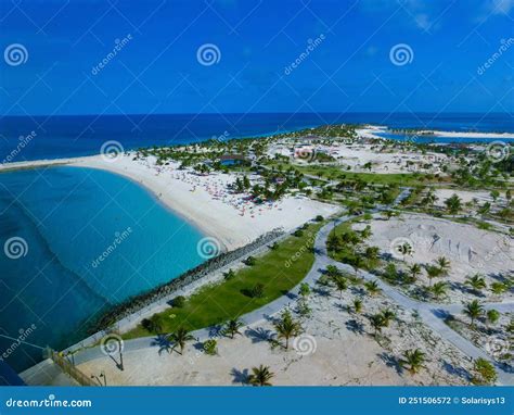 Beach on Ocean Cay Bahamas Island with a Colorful Houses and Turquoise Water Stock Photo - Image ...