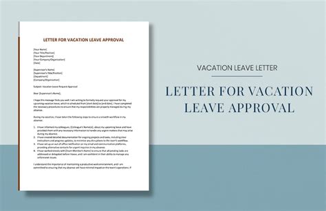 Letter For Vacation Leave Approval in Word, Google Docs, Pages ...