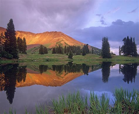 Mount Baldy At Sunset Reflected In Lake Photograph by Tim Fitzharris - Fine Art America