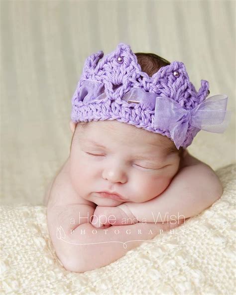 Crochet Crown Newborn baby Crown Princess Royalty Tiara