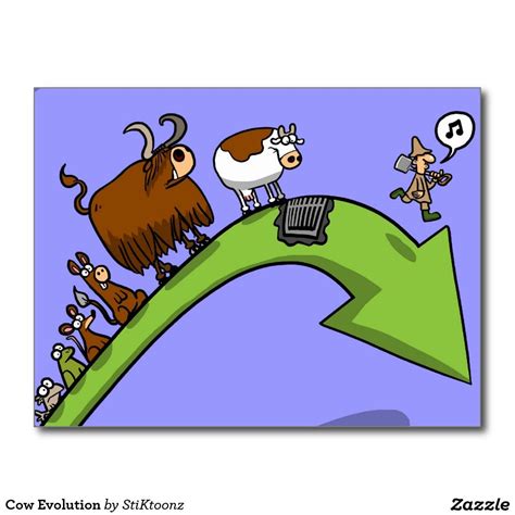 Cow Evolution Postcard | Zazzle.co.uk | Cow evolution, Cow, Postcard