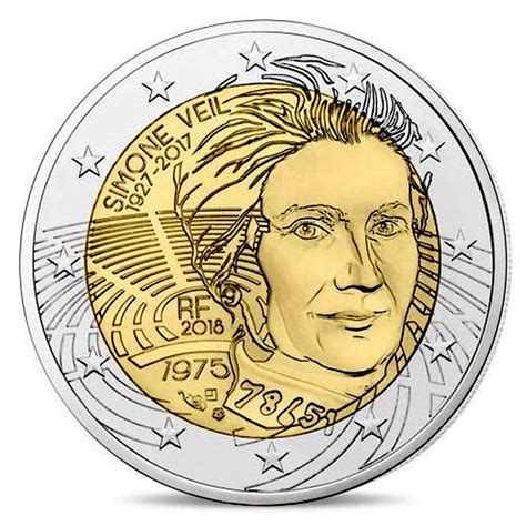 France 2 euros « Simone Veil » 2018 | Monnaie ancienne, Piece de ...