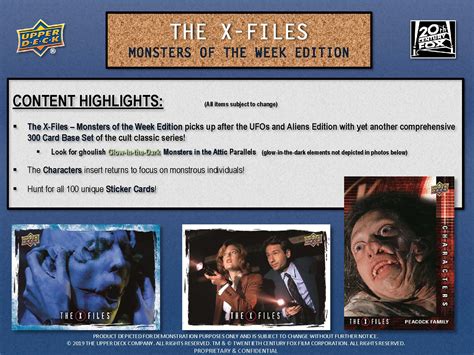 2019 Upper Deck The X-Files Monsters of the Week Edition Trading Cards