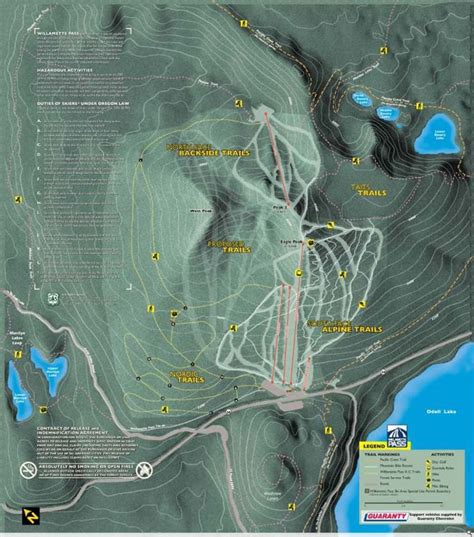 Willamette Pass Trail Map | Liftopia