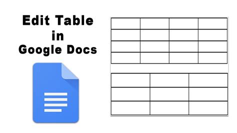 How to edit or change a table in google docs - YouTube