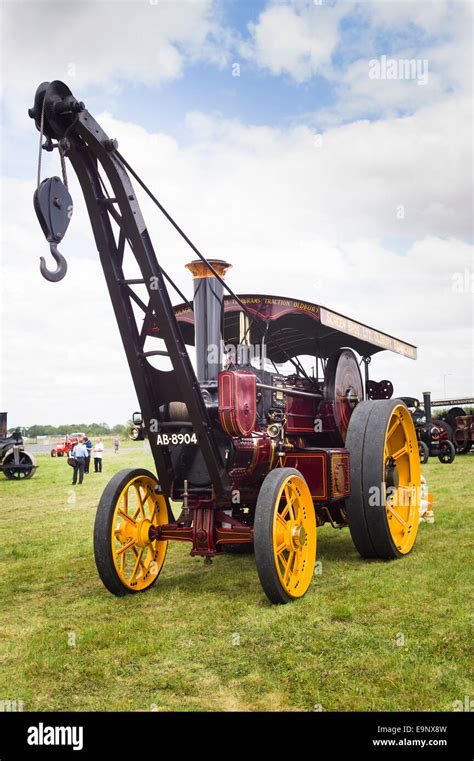 Replica of a steam crane on show in UK Stock Photo - Alamy