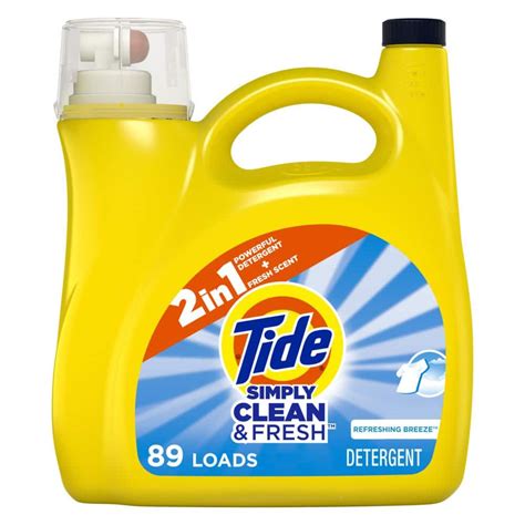 Tide 128 fl. oz. Simply Clean and Fresh Refreshing Breeze Scent Liquid Laundry Detergent (89 ...