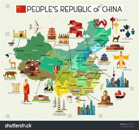 Travel infographic - Map of China and Travel Icons.China Travel Map. Vector Illustration ...