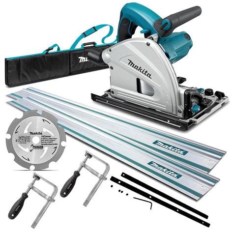 Makita SP6000JT2X 1300W 165mm (7") Plunge Cut Circular Track Saw with 2 ...