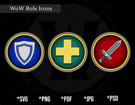 WoW Role Icons SVG Clipart World of Warcraft Cut file Tank | Etsy