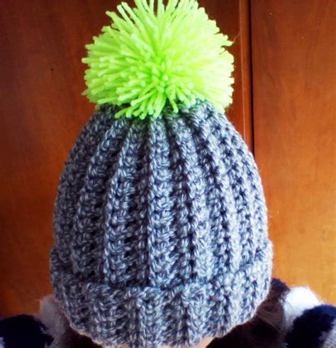 Crochet Super Easy Ribbed Hat With Pom pom | Crochet hat for beginners, Crochet hats, Crochet ...