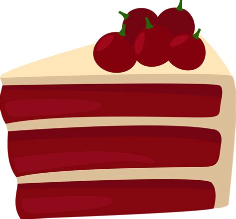 One slice of red velvet cake, illustration, vector on a white background. 13684090 Vector Art at ...