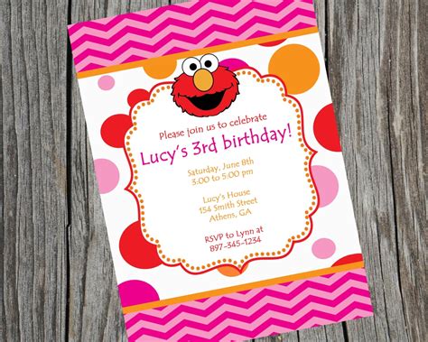 Elmo And Abby Birthday Invitations