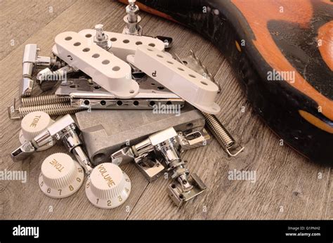 Vintage electric guitar spare parts Stock Photo - Alamy