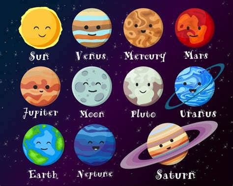 Planets planet clipart png eps svg space stars solar system | Etsy