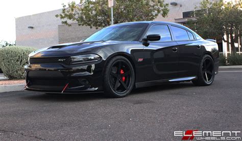 20 inch Staggered Rohana RC22 Matte Black on a 2017 Dodge Charger Scat ...