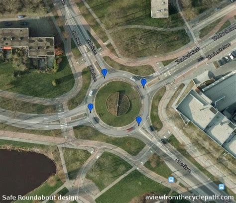 Dutch style roundabout build with seperate outer ring for cyclists ...