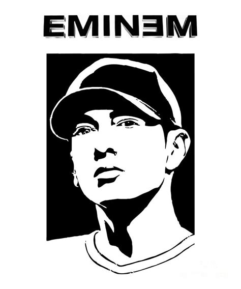 Eminem Black And White Poster Digital Art by Joseph Ferrigno - Pixels