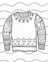 Christmas Sweater Coloring Page sketch template