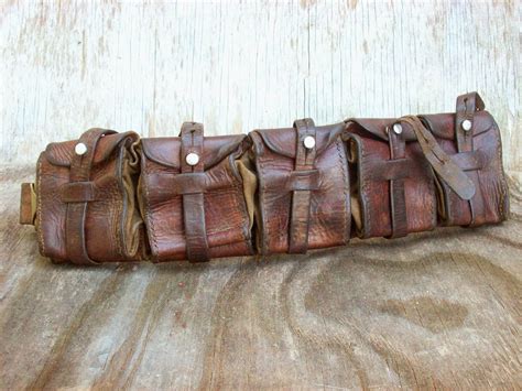 Vintage Leather Bandoleer Ammo Belt Steampunk Adventurer