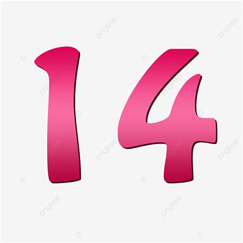 Numbers 14 Clipart PNG Images, Number 14, 14, Number, Arractive Number ...