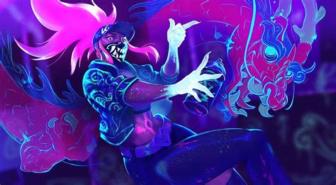 Akali KDA Neon Dragon - Aesthetic LoL Fanart HD wallpaper | Pxfuel