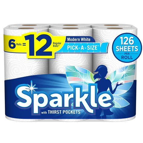 Sparkle Pick-A-Size Paper Towels, 6 Double Rolls - Walmart.com