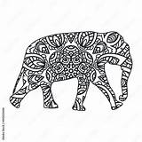 Elephant mandala coloring Page For Kids Stock Vector  Adobe sketch template