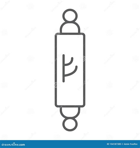 Mezuzah Thin Line Icon, Door and Judaism, Jewish Doorpost Sign, Vector ...