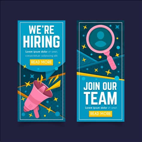 We are hiring vertical banners | Free Vector