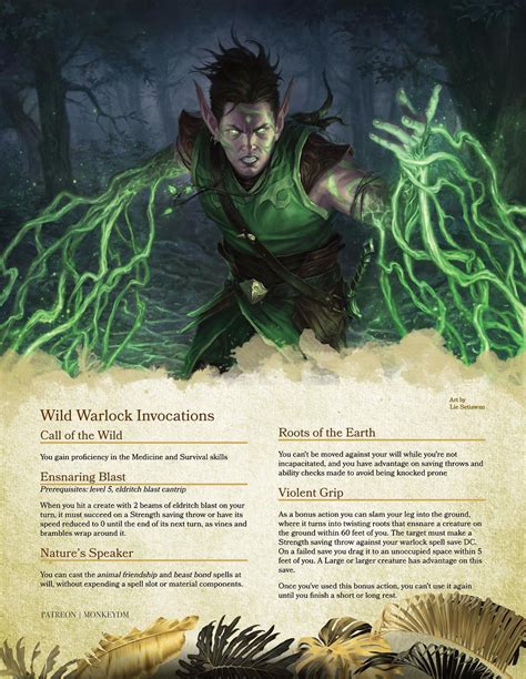 Nature-Based D&D 5e Warlock Invocations - [Horrors of the Blighted Woods]