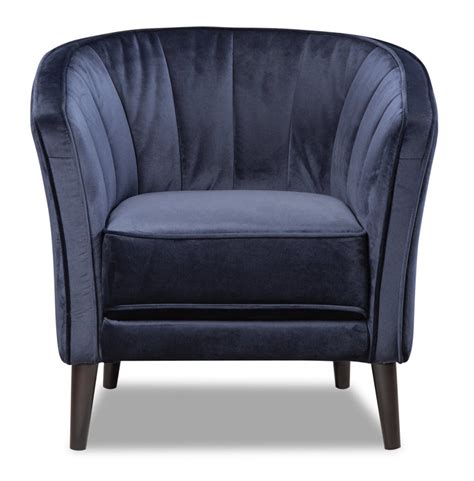 Brinley Velvet Accent Chair - Blue | The Brick